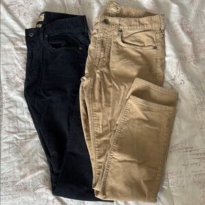 Men's Navy and Tan Corduroy Pants